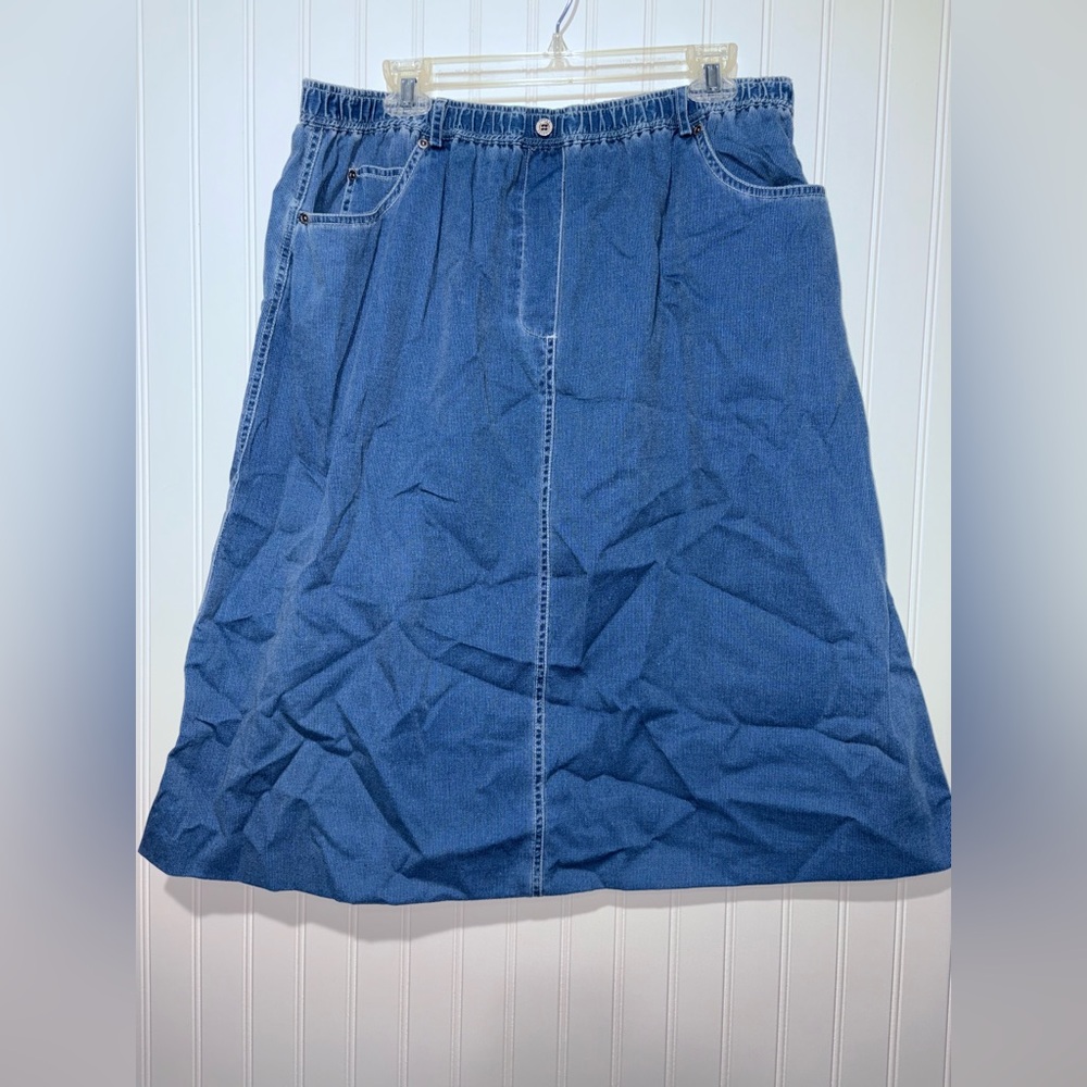 Vintage Susan Bristol Blue Denim Skirt| Size XL